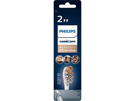 PHILIPS A3 Premium All in one HX9092/10 (2 Stück) - Aufsteckbürste (Weiss)