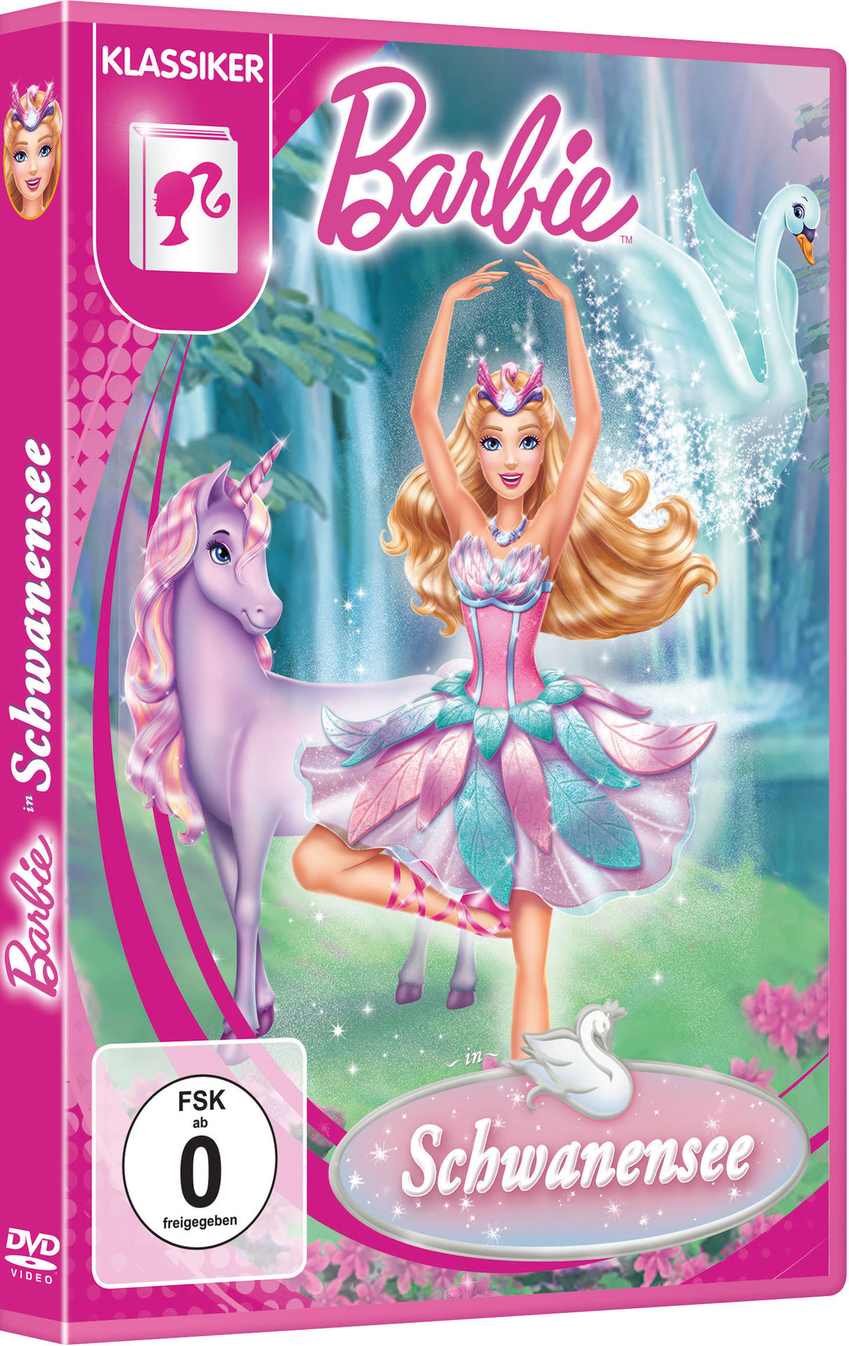 Barbie-Filmcover mit Barbie und einem Einhorn.