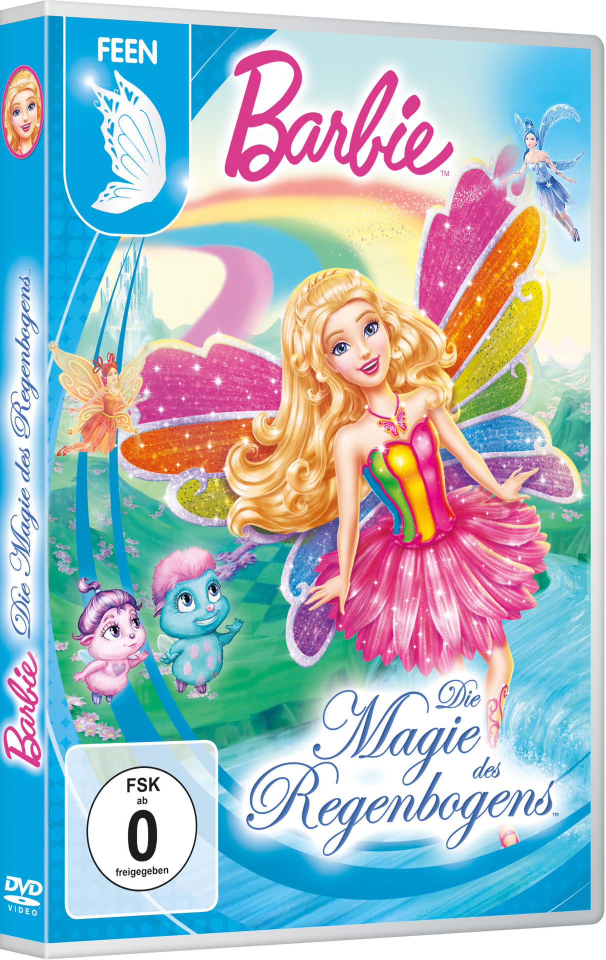 DVD-Hülle für Barbie: Die Magie des Regenbogens, mit Barbie und Feen.