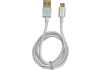MAX MOBILE Adatkábel Micro USB, 1 m, Kétoldalú, Ezüst (3858891305127)