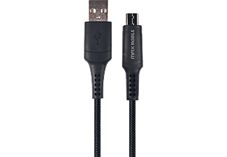 MAX MOBILE UDC3028 Adatkábel Micro USB, 1 m, Kevlár, Fekete (3858891947013)