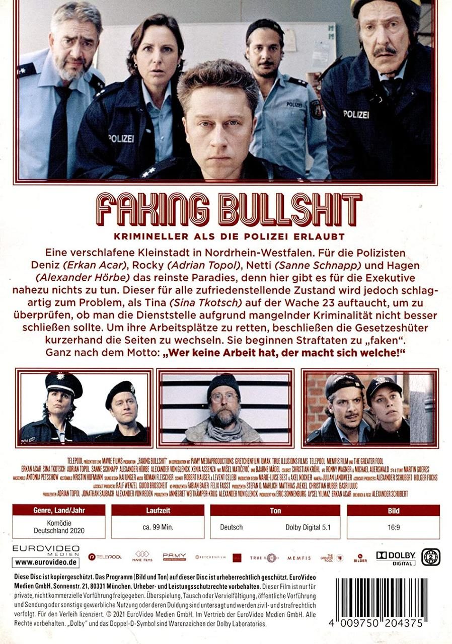 Die Rückseite einer DVD-Hülle mit Text und einem Gruppenfoto von Schauspielern.