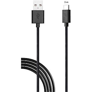 Cable - ISY IC-5006, Para Nintendo Switch, USB, USB-C, 3m, Negro