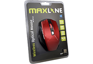 MAX MOBILE ML-WM763 Max Line Egér vezeték nélküli, 1000/1600dpi, 2,4 GHz, Piros (3858891300474)