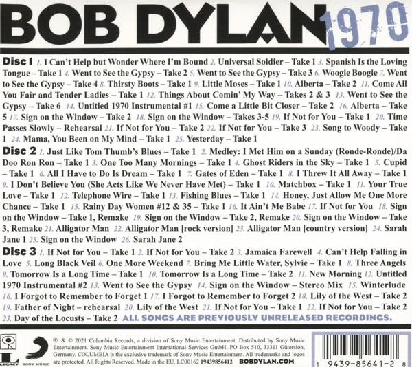 Bob Dylan 1970 albumhoes met tracklist.