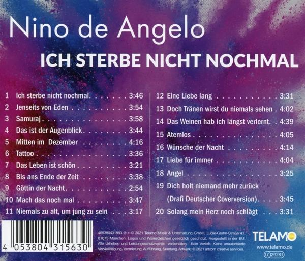 Nino de Angelo Albumcover, schwarzer Hintergrund.