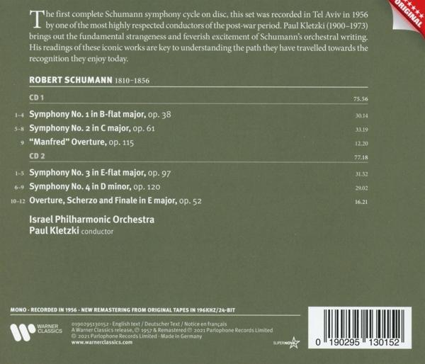CD-Rückseite mit Text über eine Symphonie. Text auf Englisch, Titelliste und Logo.