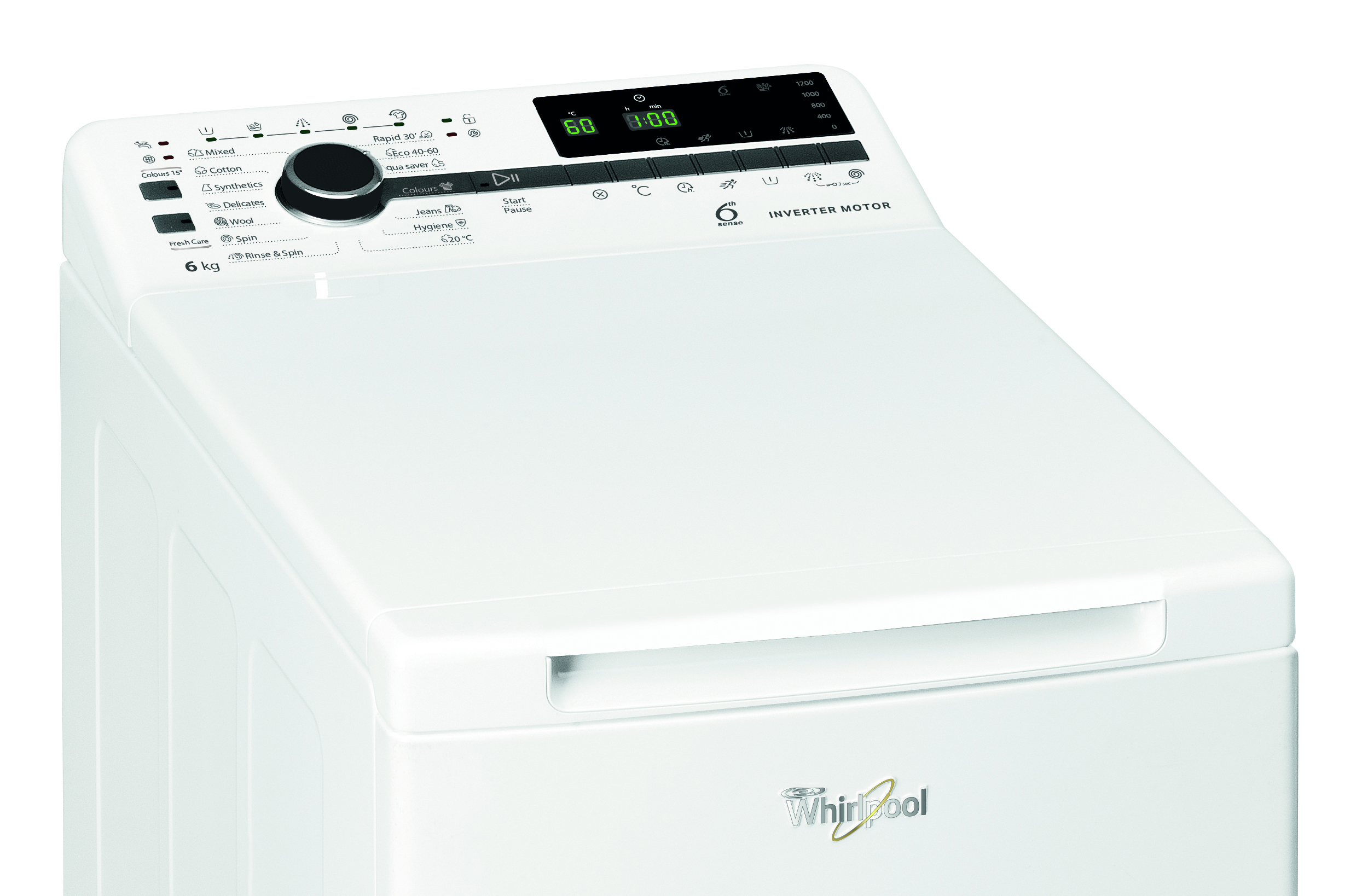WHIRLPOOL TDLRB 6241BS EU/N Felültöltős mosógép, 6.Érzék szenzortechnológia, inverter motor 10 év garanciával