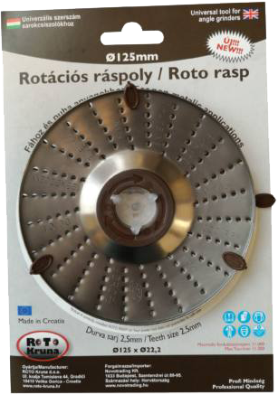 ROTO KUNA RK1253 Rotációs ráspoly 125x2,5mm, durva