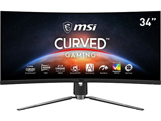 MSI MPG ARTYMIS 343CQRDE - Gaming Monitor, 34 ", UWQHD, 165 Hz, Schwarz