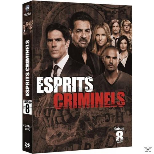 DVD-hoes voor 'Esprits Criminels'. Het bevat gezichten van acteurs en tekst.