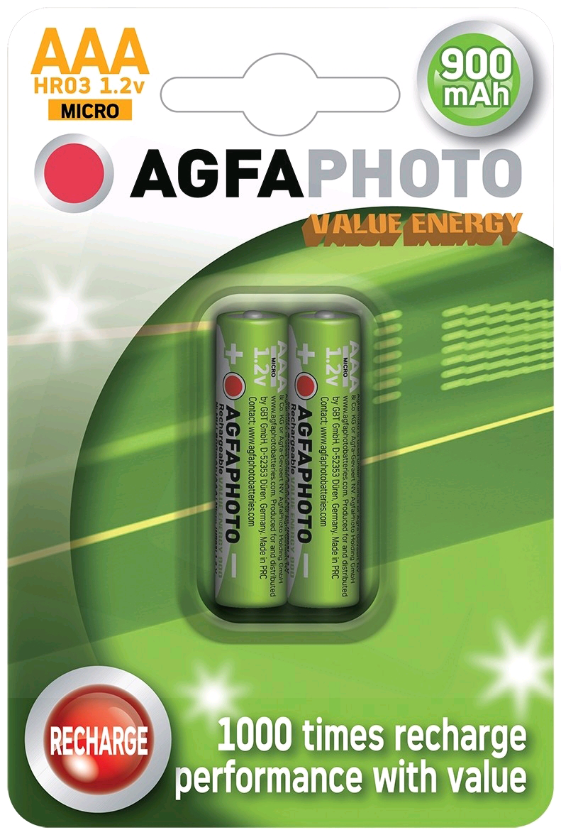 AGFAPHOTO 2x AAA mikro akkumulátor 900mAh