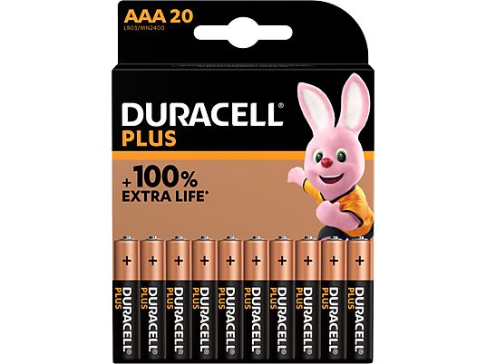 DURACELL Alkaline Plus AAA-batterijen 20 Stuks