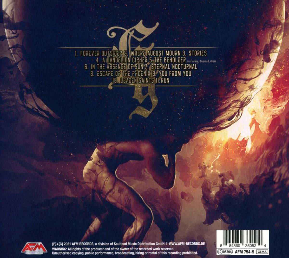 Albumcover. Eine Figur stützt eine dunkle Kugel, mit Titelliste oben.