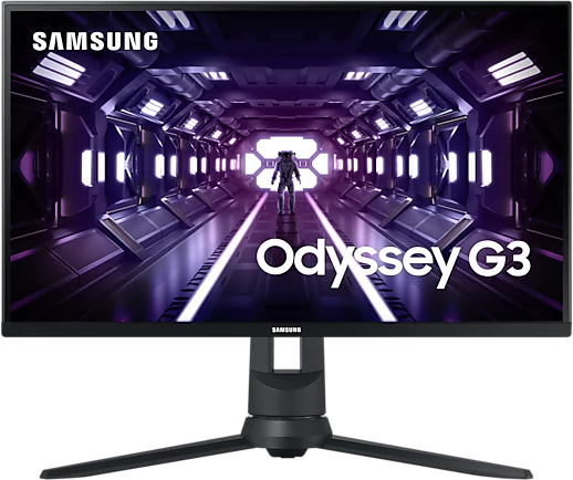 Schwarzer Samsung Odyssey G3 Gaming-Monitor, Astronaut in der Mitte.