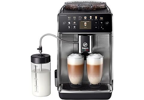 SAECO SM6585/00 Gran Aroma Kaffeevollautomat (Edelstahl, aus Keramik, 15 bar, Milchschlauch)