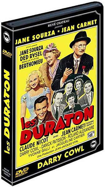 Filmposter voor 'Les Duraton'. Toont een groep mensen in vintage stijl.