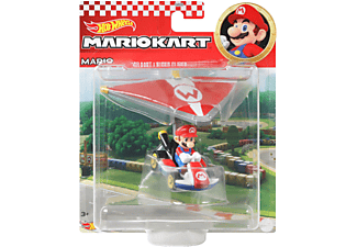 HOT WHEELS Mario Kart Die-Cast Charakter Fahrzeug mit Glider, Geschenk für Kinder ab 3 Jahren Spielzeugauto Farbauswahl nicht möglich