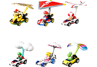 HOT WHEELS Mario Kart Die-Cast Charakter Fahrzeug mit Glider, Geschenk für Kinder ab 3 Jahren Spielzeugauto Farbauswahl nicht möglich