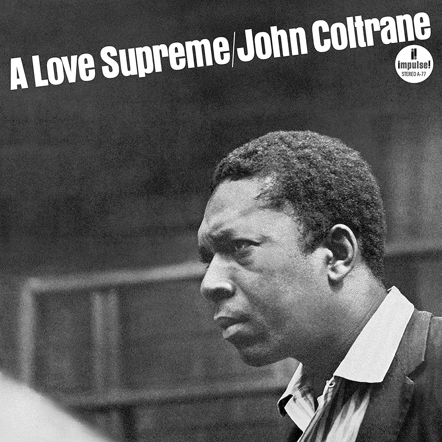 John Coltrane album borítója. Fekete-fehér kép Coltrane-ről, szöveg felül, az album címe.
