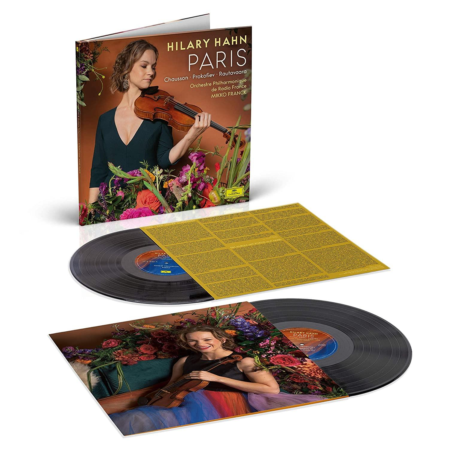 Eine CD und zwei Schallplatten mit Hilary Hahns Bild. Das Cover zeigt sie mit einer Violine.