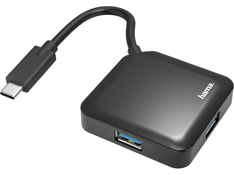 HAMA USB 3.2 Type-C HUB, 4 portos, 5Gbit/s, fekete (200112)