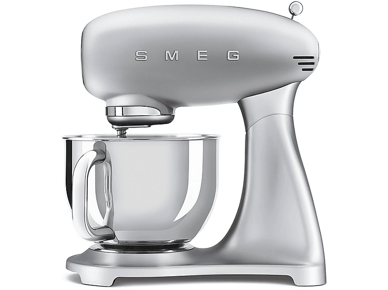 Smeg SMF02SVEU, Amasador, 800W, 4.8l, 10 velocidades, 6 accesorios, Acero inoxidable, Plata