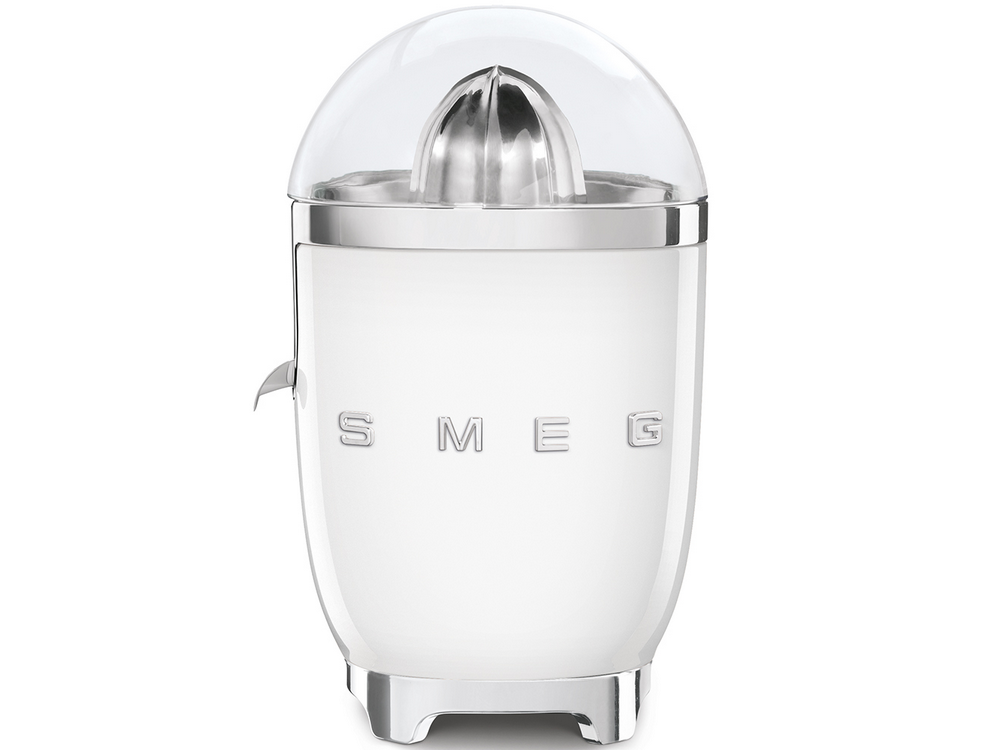 Exprimidor - Smeg CJF01WHEU, 70 W, Antigoteo, Acero Inoxidable, Con cable, Blanco