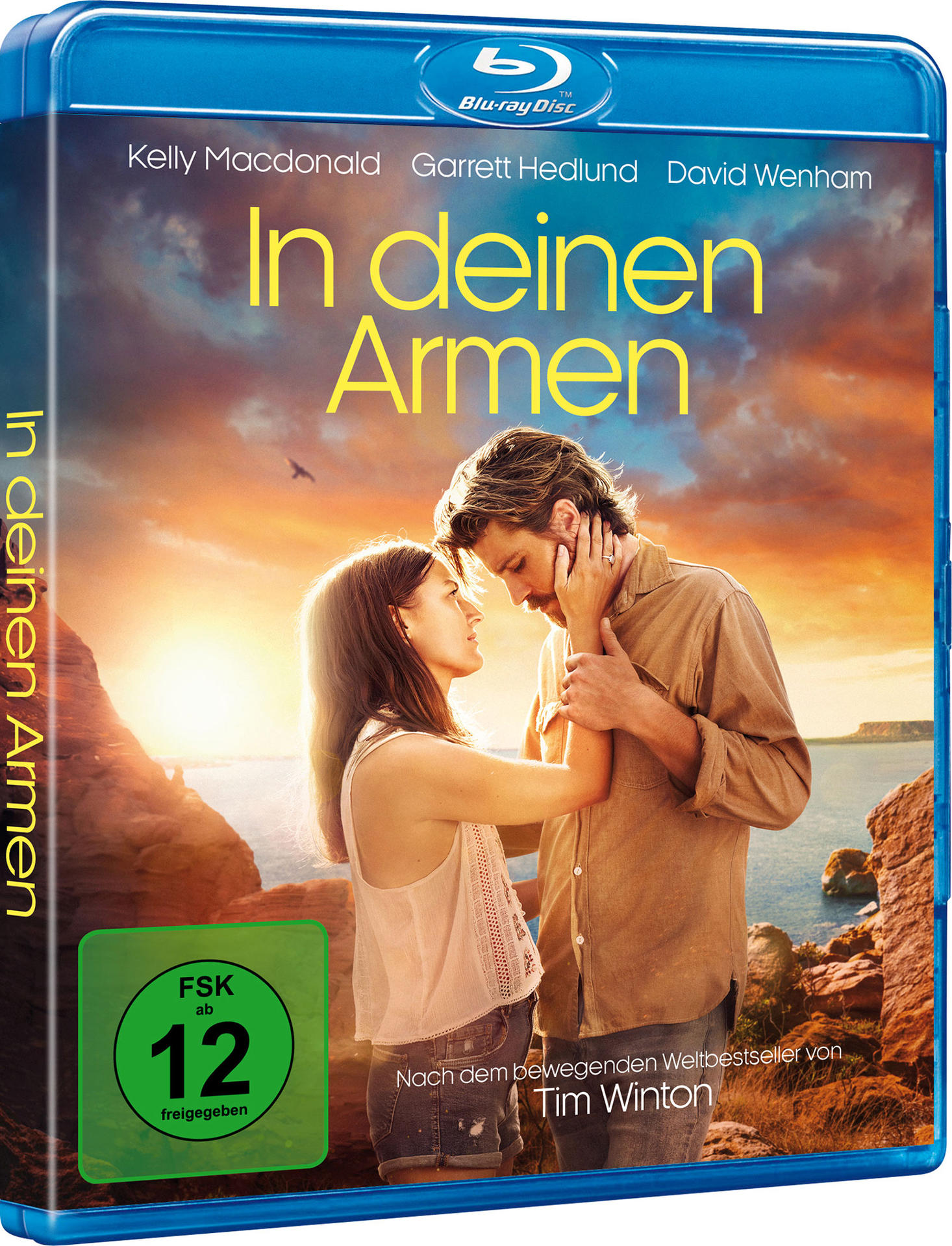 Blu-ray-Disc-Hülle mit Filmplakat "In deinen Armen" und einem sich umarmenden Paar.
