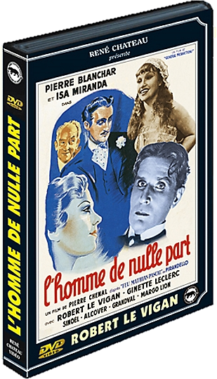 Pochette du DVD du film L'homme de nulle part. Présente les acteurs et le titre.