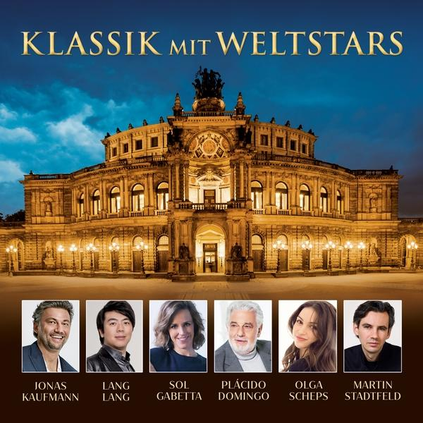 CD-Cover 'Klassik mit Weltstars', mit Bildern berühmter klassischer Musiker und einem Theater.