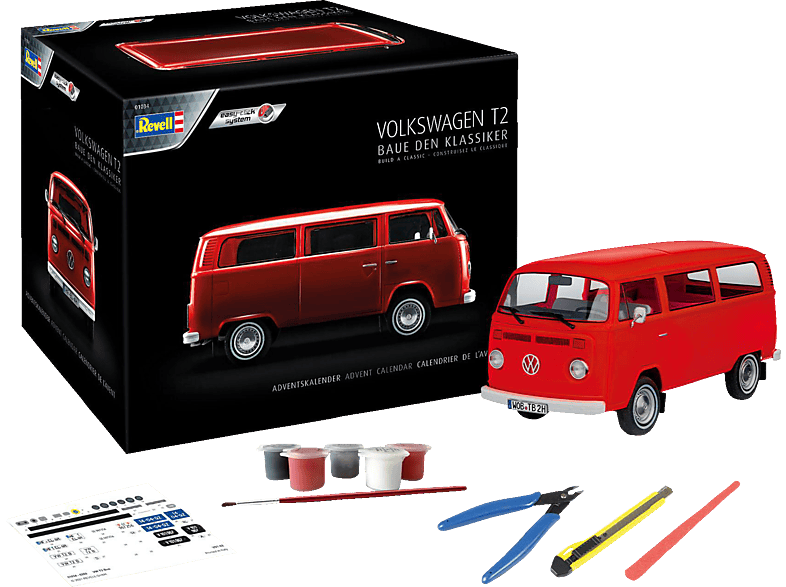 REVELL 01034 VW T2 Bus 2021 Modellbausatz, Rot