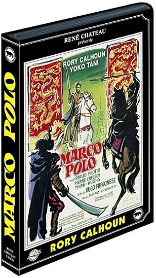 Jaquette DVD de "Marco Polo", avec un design d'affiche de film.
