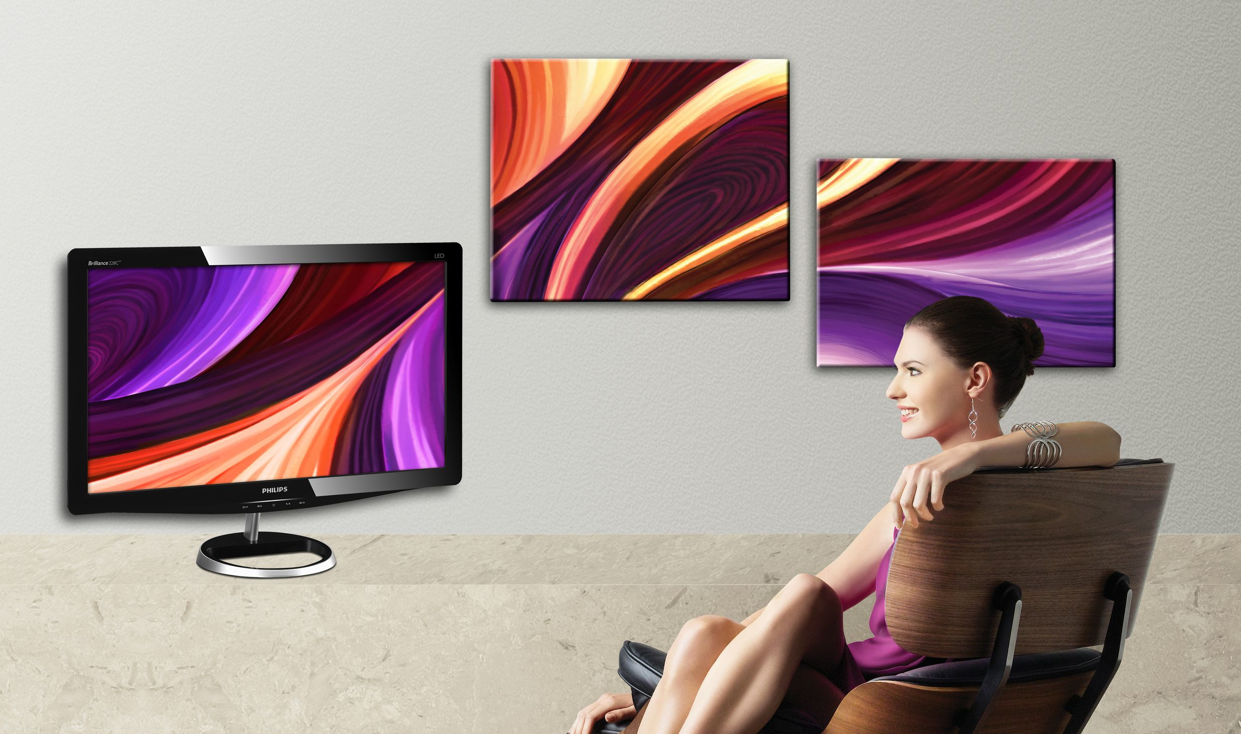 Monitor - Philips 228C3LHSB SmartContrast 20000000:1 Full HD