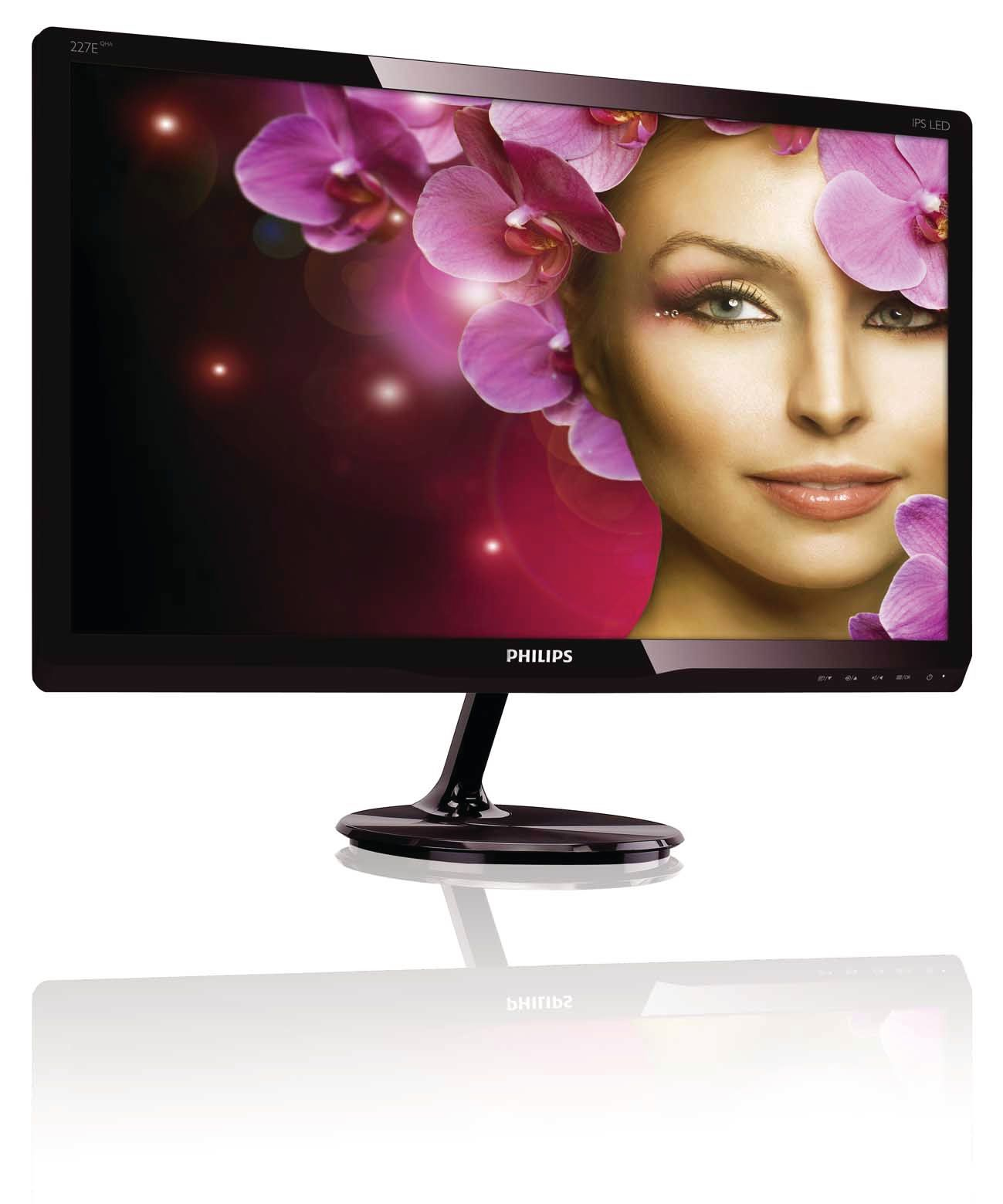 PHILIPS 227E4QHAD.00 21 inç 54 cm Full HD E-line IPS LCD Monitör Parlak Vişne