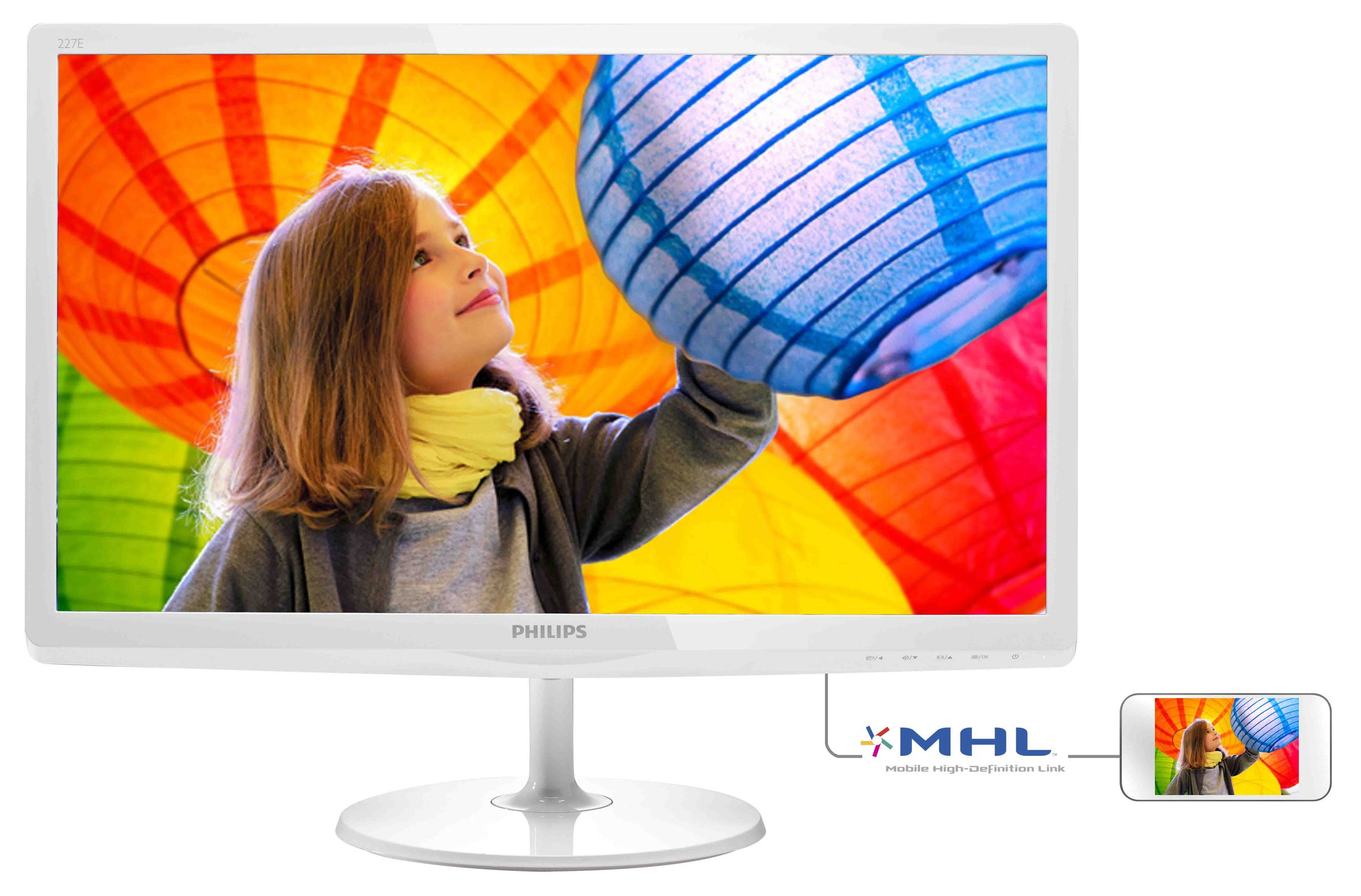 PHILIPS 227E6QDSW/00 21.5 inç (Analog+DVI+MHL+HDMI) Full HD IPS-ADS LCD Monitör