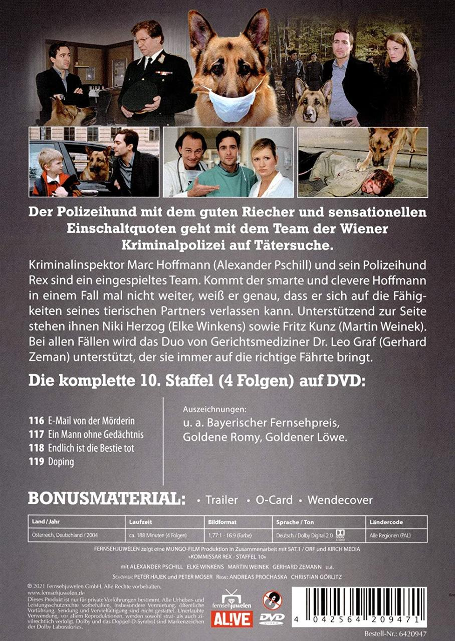 DVD-Box. Das Cover zeigt mehrere Bilder. Das Hauptbild zeigt einen Schäferhund mit Maske.