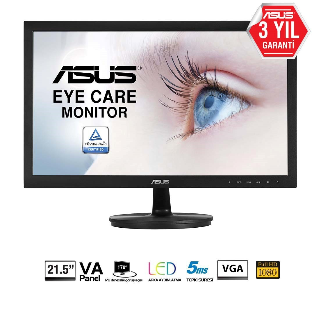 ASUS 21.5 Asus Vs229Da 1920X1080 5Ms 3Yıl Dsub Monıtor