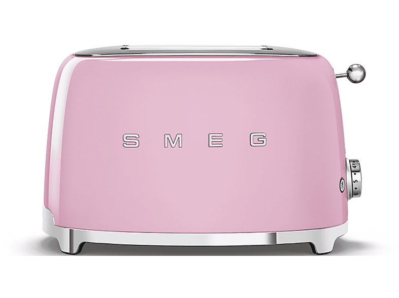 Smeg TSF01PKEU, 950 W, 2 rebanadas, ranuras, 50's Style, Acabado brillante, Rosa