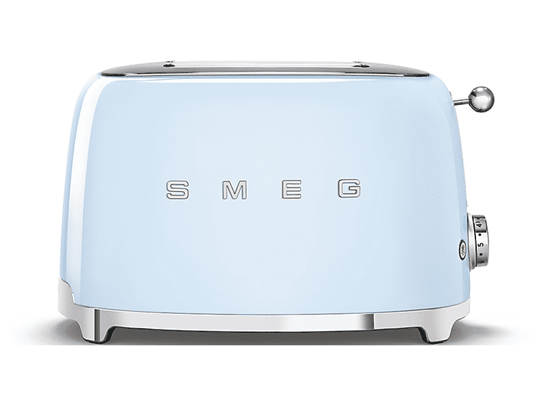 Smeg TSF01PBEU, 950 W, 2 rebanadas, ranuras, 50's Style, Acabado brillante, Azul