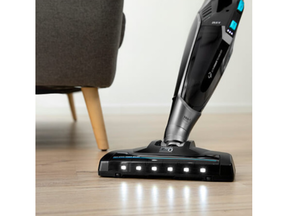 Aspirador escoba - Cecotec Conga PopStar 2900 ErgoFlex Animal, 0.8 l, Autonomía 60 min, Batería 29.6 V, Negro
