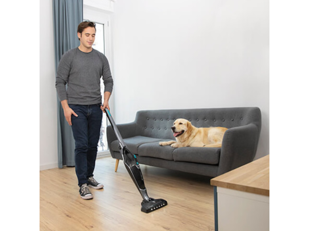Aspirador escoba - Cecotec Conga PopStar 2900 ErgoFlex Animal, 0.8 l, Autonomía 60 min, Batería 29.6 V, Negro
