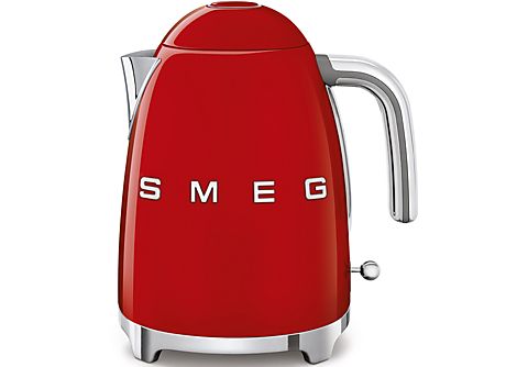 Hervidor de agua  Smeg KLF03RDEU, 1.7 l, Retro, 2400 W, Con cable, Acero  inoxidable, Rotación 360º, Rojo