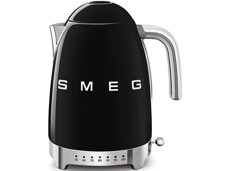Smeg KLF04BLEU, 1.7 l, Retro, 2400 W, Con cable, Acero inoxidable, Rotación 360º, Negro