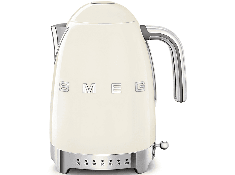Smeg KLF04CREU, 1.7 l, Retro, 2400 W, Con cable, Acero inoxidable, Rotación 360º, Crema