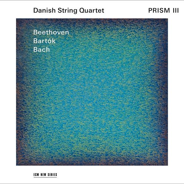Couverture d'album avec des lignes abstraites bleues et jaunes. L'artiste est le Danish String Quartet.