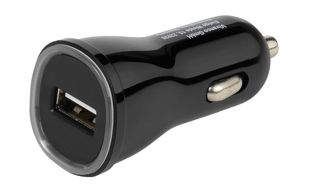 Car Watt, USB 12/24 universal, Schwarz Charger Ladegerät 10.5 Volt VIVANCO KFZ