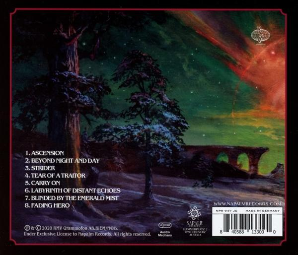 CD-Cover mit Text. Eine Landschaftsszene mit Bäumen und einer Brücke.
