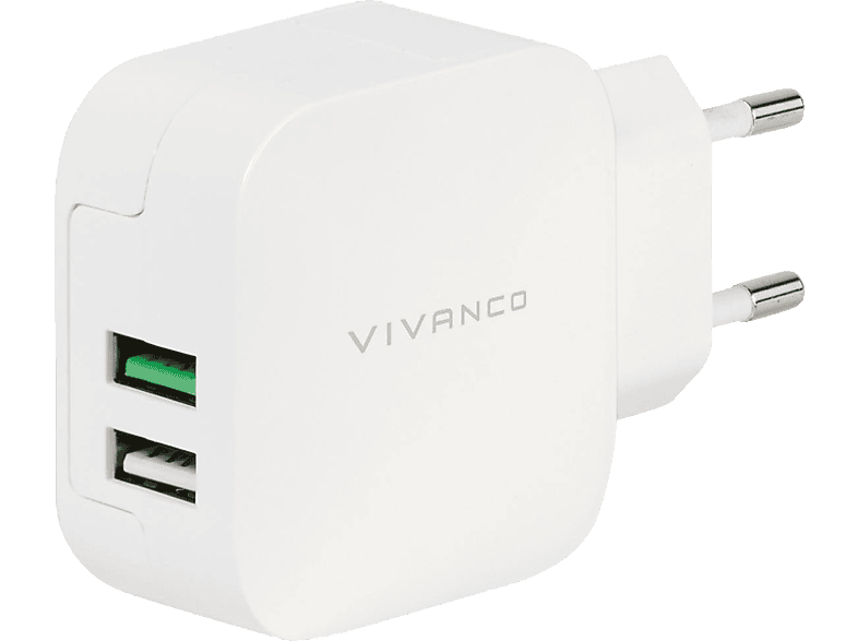 17 VIVANCO Ladegerät Weiß - 100 universal, USB 240 Watt, Volt