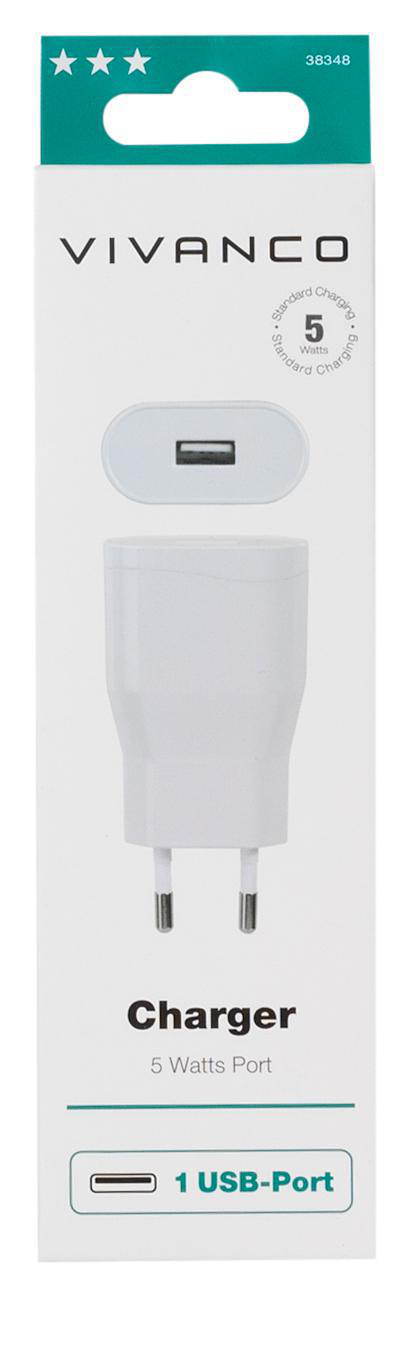 5 - Weiß 100 universal, Ladegerät VIVANCO Volt 240 Watt, USB